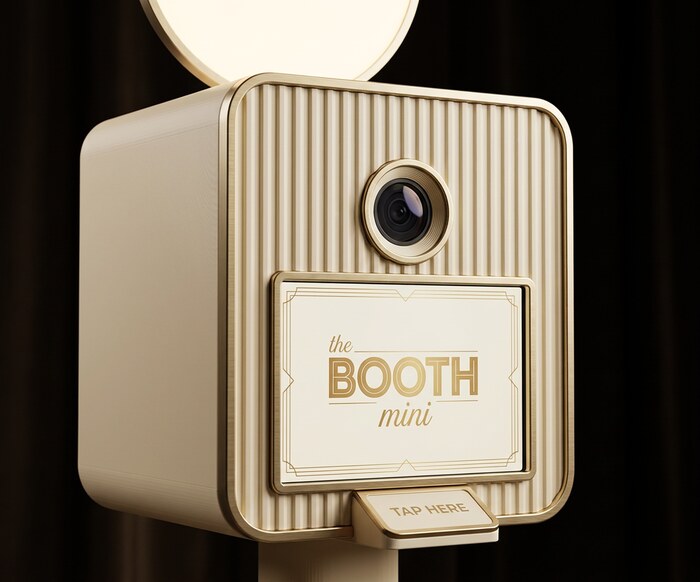 Booth Mini in a fluted ivory and brass deco finish